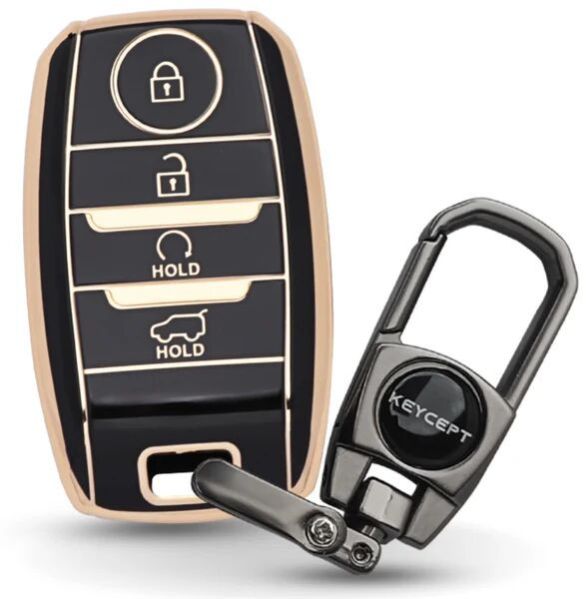 Kia Gold Line TPU Key Cover With Keychain