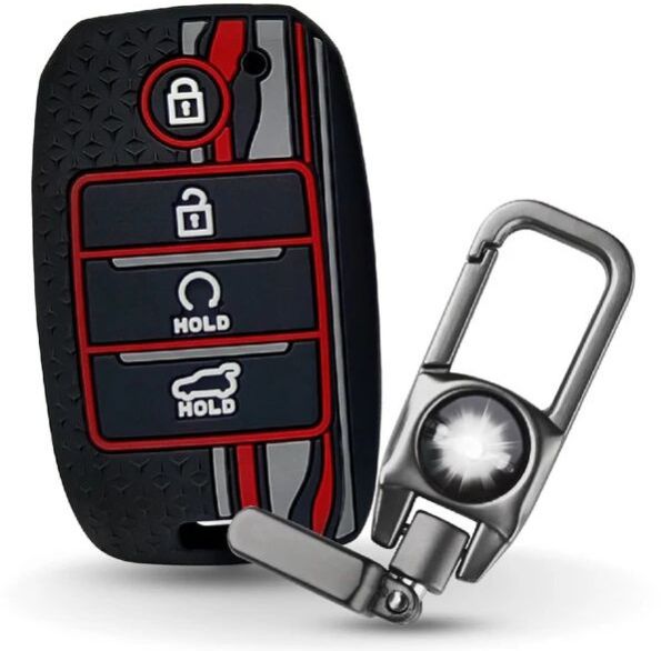 Kia Tristar Silicone Key Cover With Keychain (Type 8)