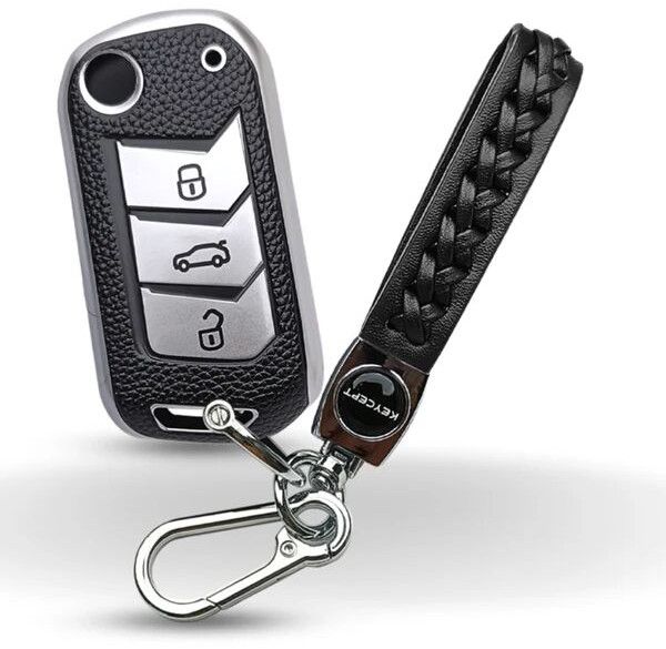 Mahindra TPU (Artificial) Leather Key Cover With Keychain. (Type 5