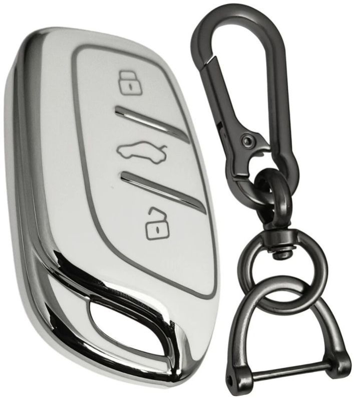 MG Silver Line TPU Key Cover With Keychain