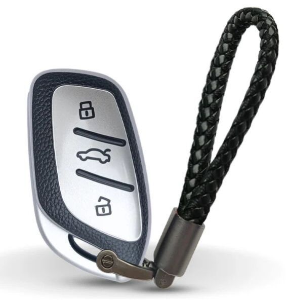 MG TPU (Artificial) Leather Key Cover With Keychain. (Type 6)