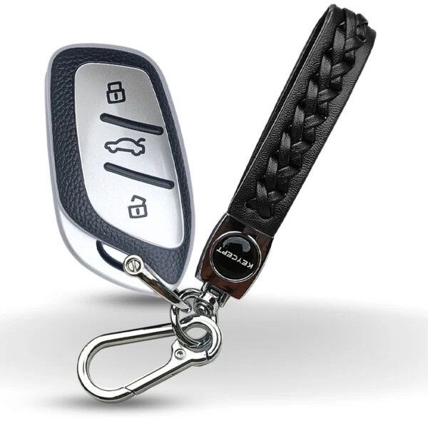 MG TPU (Artificial) Leather Key Cover With Keychain. (Type 5)