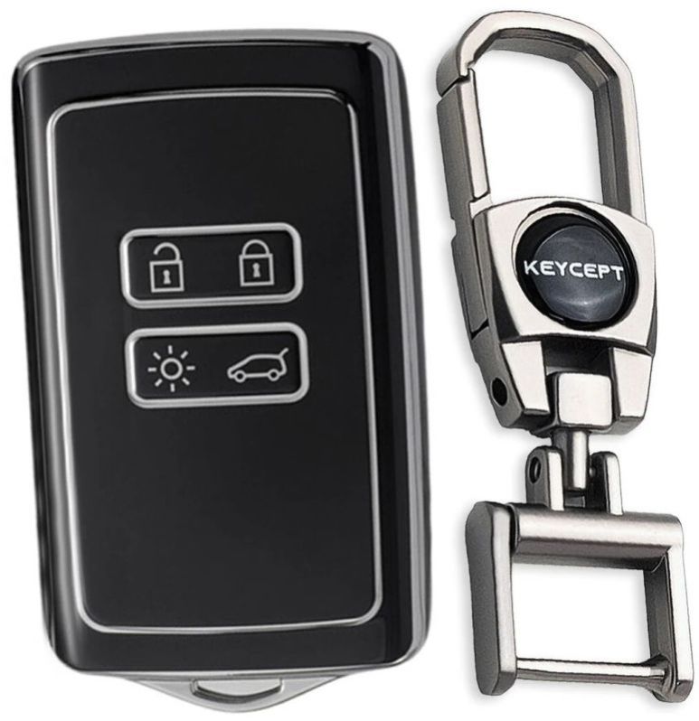 Renault Silver Line TPU Key Cover With Keychain