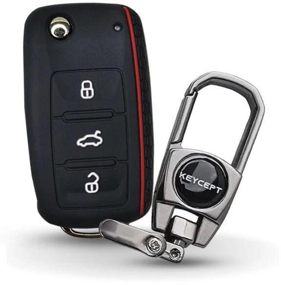 Skoda/volkswagen Silicone Key Cover With Keychain (Type 2)
