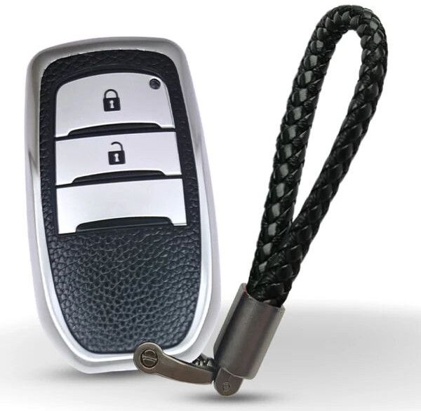 Toyota TPU (Artificial) Leather Key Cover With Keychain