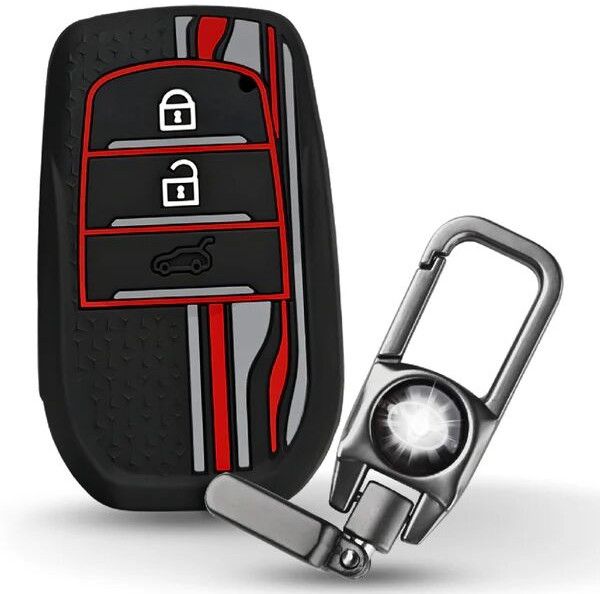 Toyota Tristar Silicone Key Cover With Keychain (Type 8)