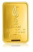 22K, 2g 916 Pure Gold Bar