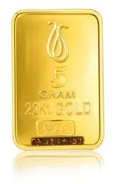 22K, 5g 916 Pure Gold Bar