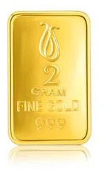 24K, 2g 999 Pure Gold Bar