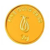 2g, 24k (995) Yellow Gold Precious Coin