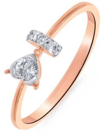 18K Rose Gold Affectionate Heart Diamond Ring 12 Size - 16.6 Mm
