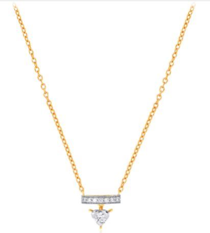 18K Gold Classy Love Diamond Chain Pendant