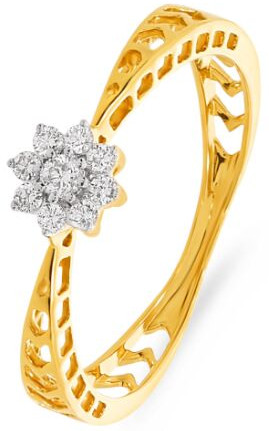 18k Gold Directional Bloom Diamond Ring 9 Size - 15.7 Mm