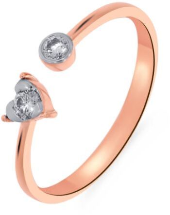 18K Rose Gold Simple Sweetheart Diamond Ring 12 Size - 16.6 Mm