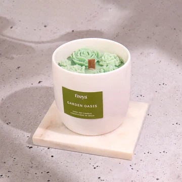 Garden Oasis Ceramic Candle