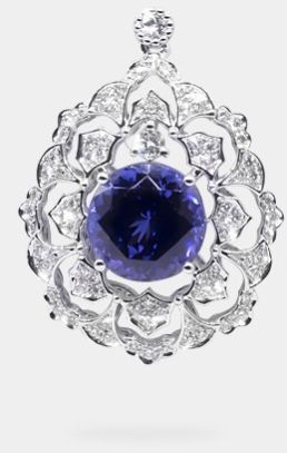 Exceptional Violet Oval Shaped 3.81 Carats Women Tanzanite Pendant with Chain
