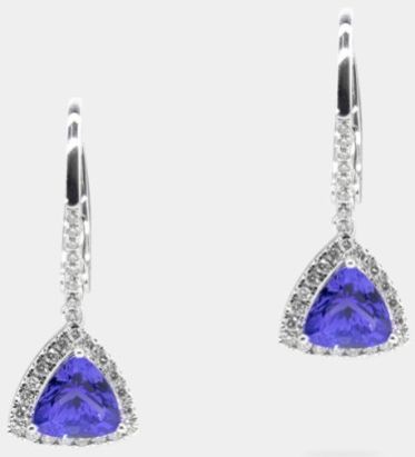 Exceptional Violet Oval Shaped 4.72 Carats Women Tanzanite Earrings