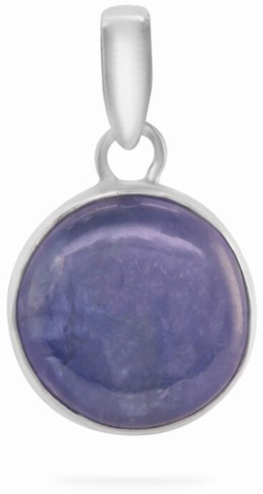 Intense Blue Round Cabochon Shaped 26.27 Carats Women Tanzanite Pendant