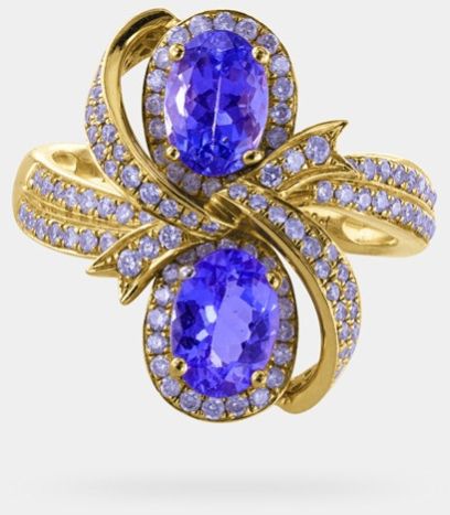 Light Violet Oval Shaped 1.99 Carats Women Tanzanite Ring