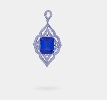 Exceptional Violet Octagon Shaped 9.65 Carats Women Tanzanite Pendant