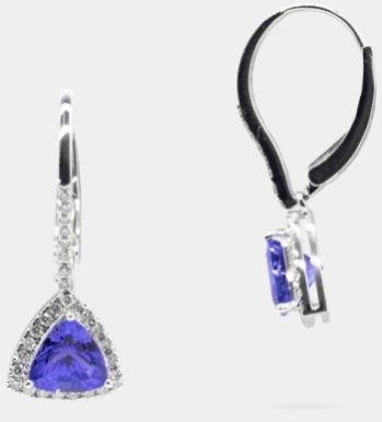 Exceptional Violet Oval Shaped 4.72 Carats Women Tanzanite Earrings