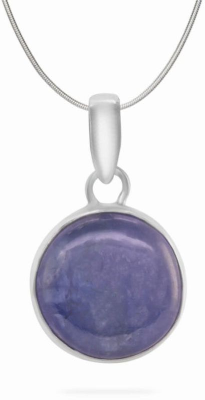 Intense Blue Round Cabochon Shaped 26.27 Carats Women Tanzanite Pendant