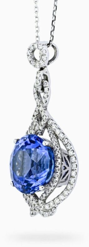 Intense Violet Round Shaped 8.47 Carats Women Tanzanite Pendant