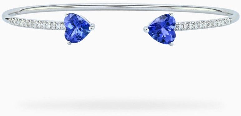 Violet Heart Shaped Tanzanite Women Bangle
