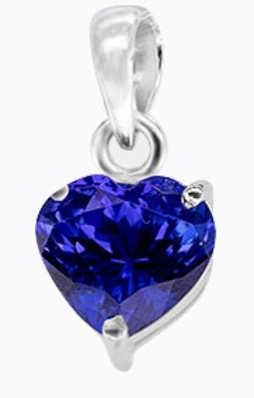 Vivid Blue Heart Shaped 1.79 Carats Women Tanzanite Pendant