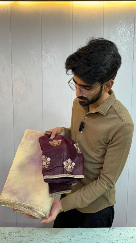 DESIGNER SAREE  WITH SHIBORI DYE AND CRUSH TEXTURE