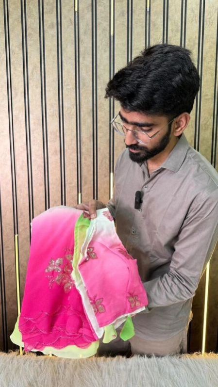 GEORGETTE SILK THREAD AND SEQUINS SAREE