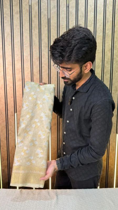 GLASS TISSUE SONA ROOPA MEENAKARI BANARASI SAREE