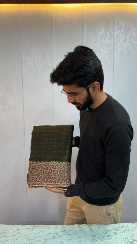 Mehendi Green Colour Georgette Silk Saree