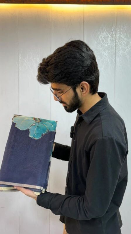 Navy Blue Colour Designer Saree