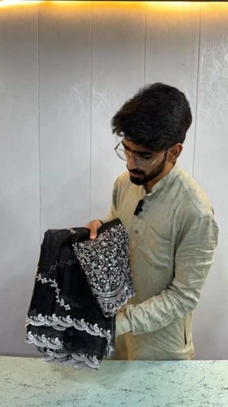 OMBRE CONCEPT SHIMMERY TISSUE SILK DESIGNER SAREE