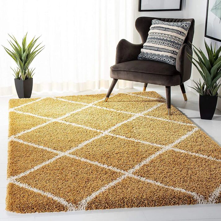 diamond shade design premium soft microfiber luxury shaggy rug