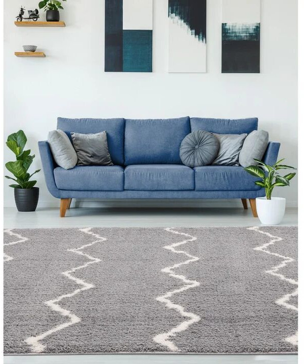 grey white super soft microfiber silk touch shaggy rug