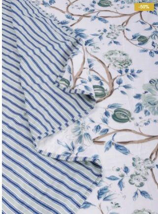 Blue Print Reversible Cotton Muslin Dohar Blanket