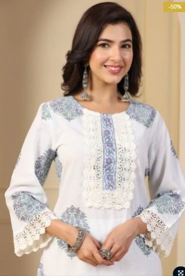 Firdous Ishfahan Block Printed Women Straight Cotton Kurta