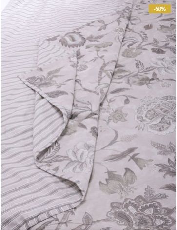 Gloxina Print Grey Reversible Cotton Muslin Dohar Blanket