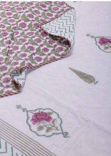 Olender Jaal Green Reversible Cotton Muslin Dohar Blanket