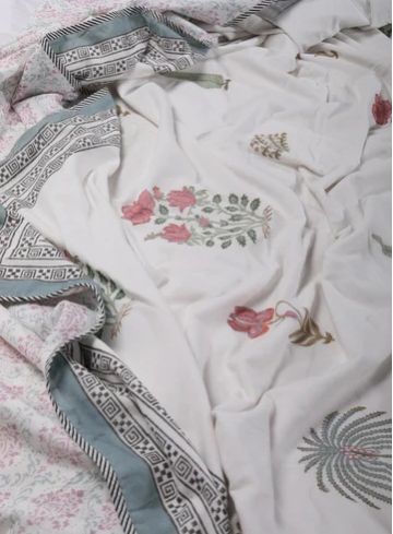 Shabnam Mughal Garden Cotton Muslin Dohar Blanket