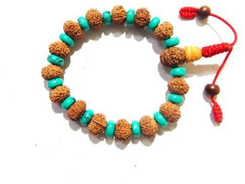 Elastic Cord 10 Mukhi Rudraksha Beads Bracelet