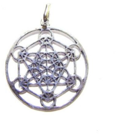 Metatron's Cube Pendant : Brass with Silver Polish