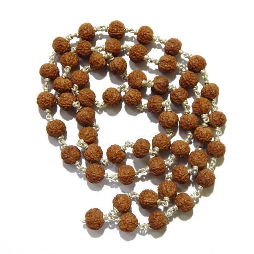 Silver Chain Rudraksha Mala