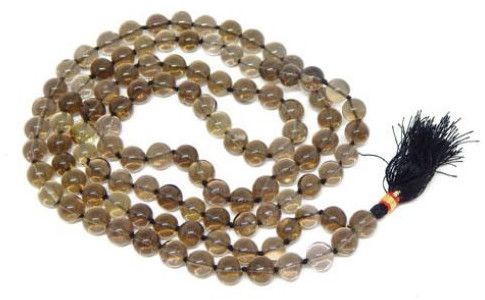 Smoky Quartz Mala : 108+1 Beads Knotted Mala