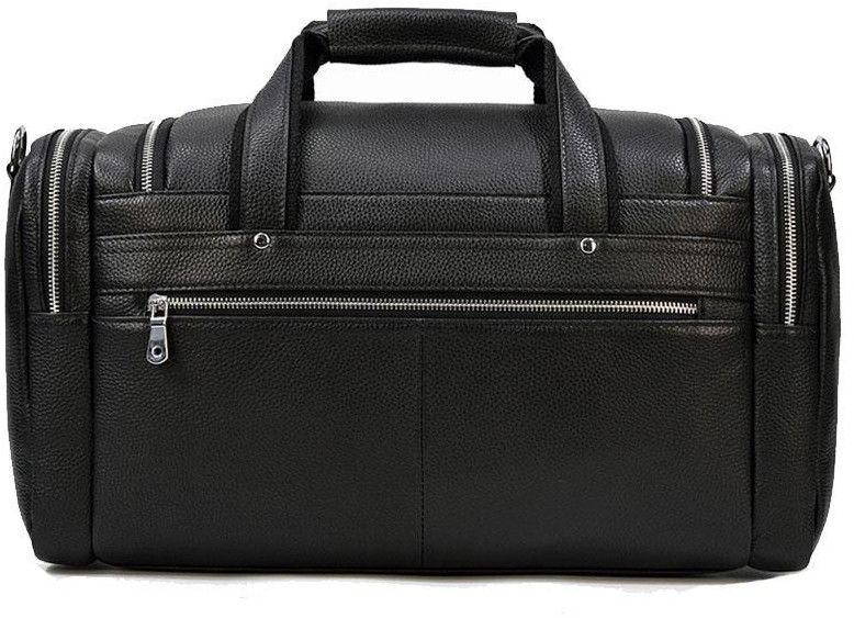 Leather Black Travel Duffle Bag