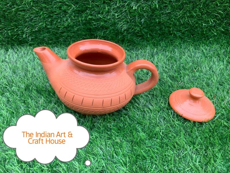 Handcrafted Terracotta Glazed Kettle 750ml - Eco-Friendly, Unique, and Perfect For Tea Lovers