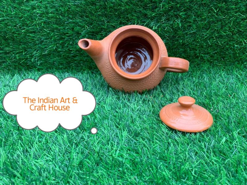 Handcrafted Terracotta Glazed Kettle 750ml - Eco-Friendly, Unique, and Perfect For Tea Lovers