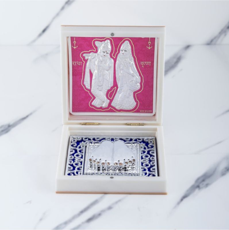 999 Silver Radha Krishna with charan Idol